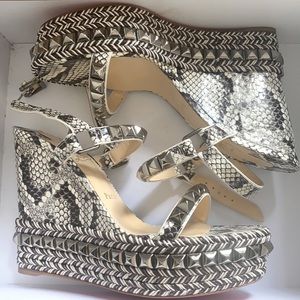 New Christian Louboutin Python Wedges